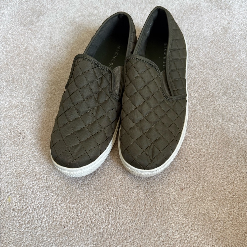 Madden Girl Quilted Slip-On Sneakers - Olive Green 9.5